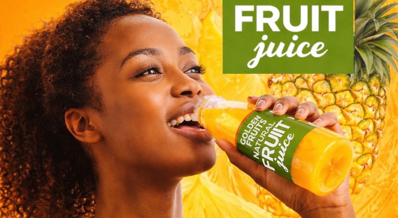 Woman enjoying Golden Fruits juice